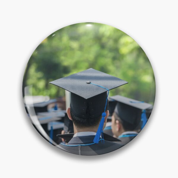 Item preview, Classmates walking on campus boulevard graduating with bachelor caps background at dusk designed and sold by zenger2021.