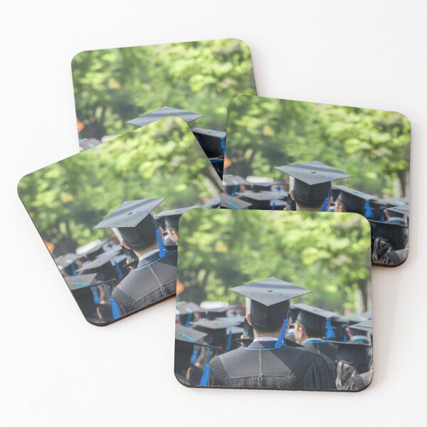Item preview, Classmates walking on campus boulevard graduating with bachelor caps background at dusk designed and sold by zenger2021.