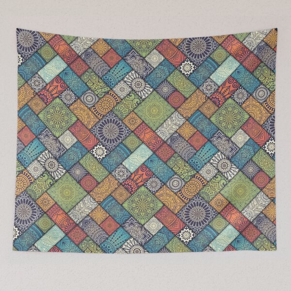 Item preview, Diagonal Floral Tiles Pattern Authentic designed and sold by limos.