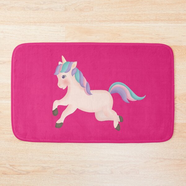 Aperçu de l'œuvre Licorne Rose Running - Enfants Filles créée et vendue par OMGCutie.