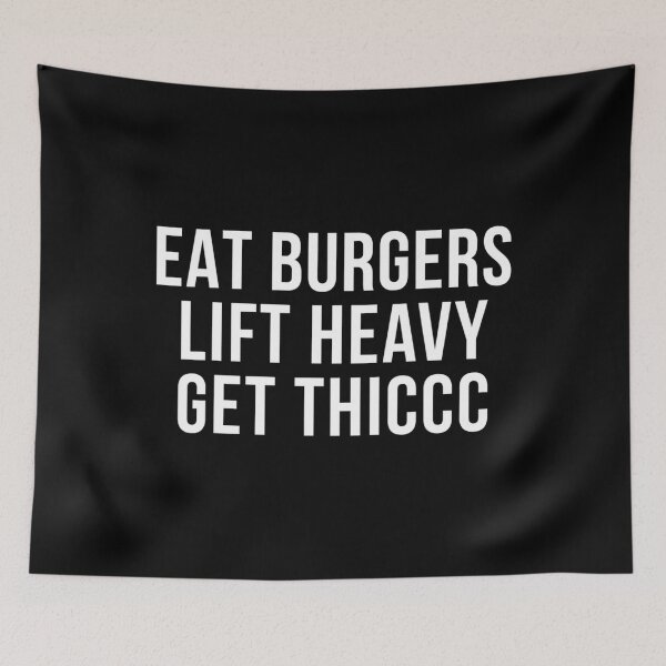 Item preview, Eat Burgers Lift Heavy Get Thiccc Funny Fit Gym Workout Diet designed and sold by energeticcrow76.