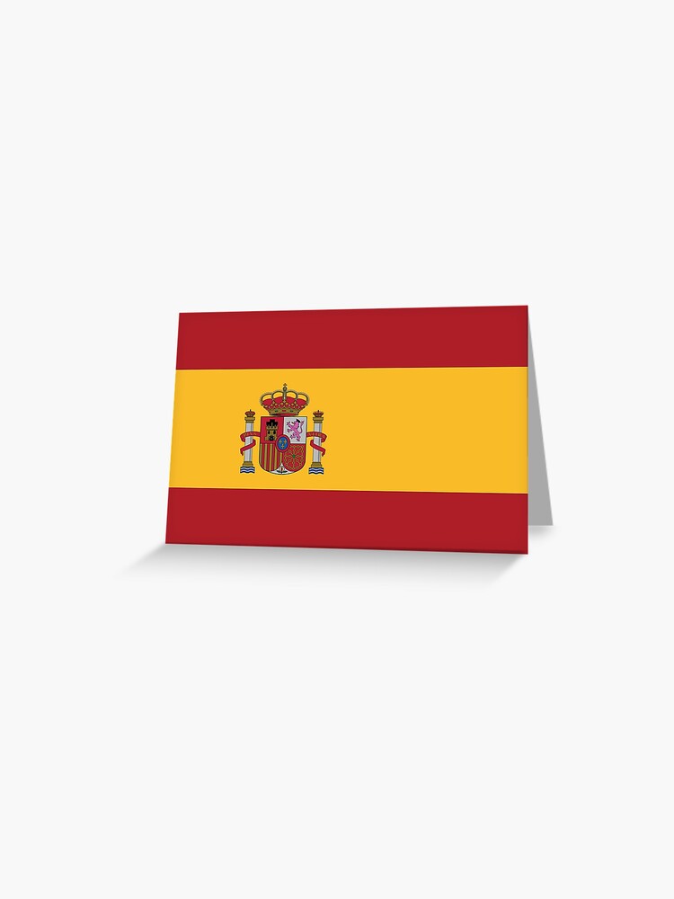 Grußkarte for Sale mit Spanien-Flagge - Bandera de España (klein auf  schwarz) von STUDIO-72