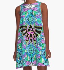 Hylian Royal Crest - Legend Of Zelda - Pattern Blue A-Line Dress