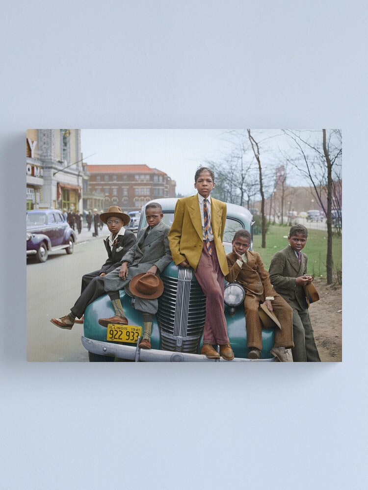 Thumbnail 2 of 3, Canvas Print, African American boys on Easter morning, 1941. designed and sold by Marina Amaral.