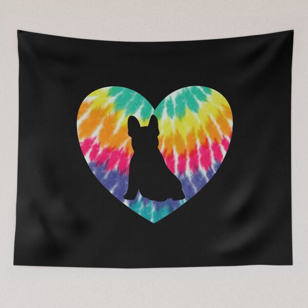 Item preview, French bulldog Heart With Tie Dye Print For frenchie Dog Mom designed and sold by JokeGysen.