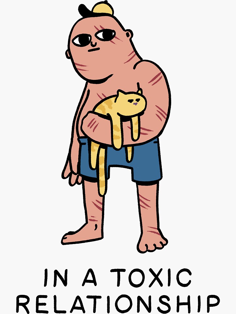 "Cat Scratch Toxic Relationship" Sticker for Sale by Iamcolton Redbubble