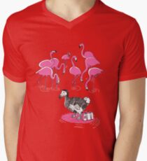 The Flamingos Celebrated When Dodo Arrived Men's V-Neck T-Shirt