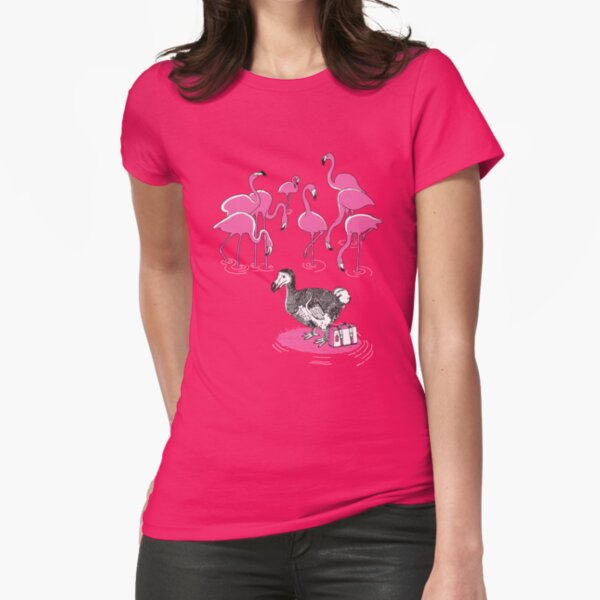 The Flamingos Celebrated When Dodo Arrived Fitted T-Shirt