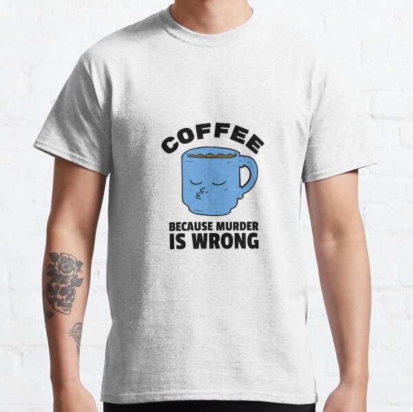 Codeword Coffee Makes Me Feel Less Murdery - T-shirts Heather Charcoal / White Print / MD