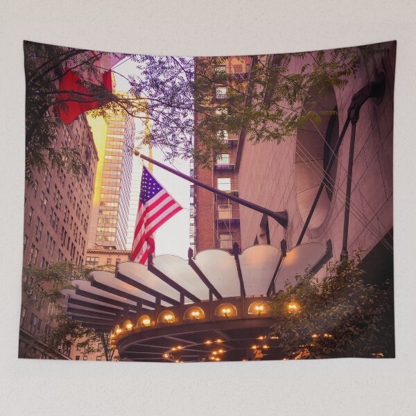 Item preview, E 58th St, Madison Ave, American Flag, Manhattan, NYC designed and sold by eleonoraingrid.