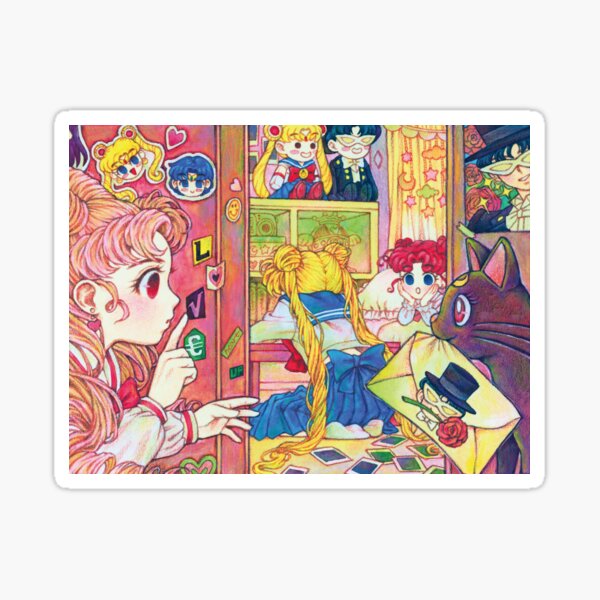Mädchen im Zimmer Sticker
