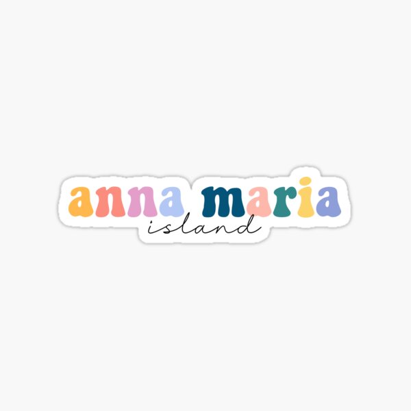 Vista previa del artículo con la obra «Anna Maria Island Florida Groovy Rainbow Pastel Letras», diseñado y vendido por sourpanda.