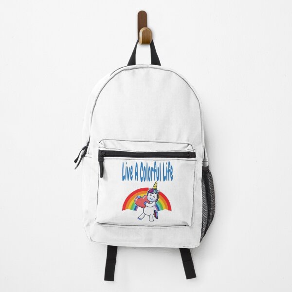 Item preview, Live A Colorful Life with Rainbow and Unicorn Design designed and sold by Craftynistia.