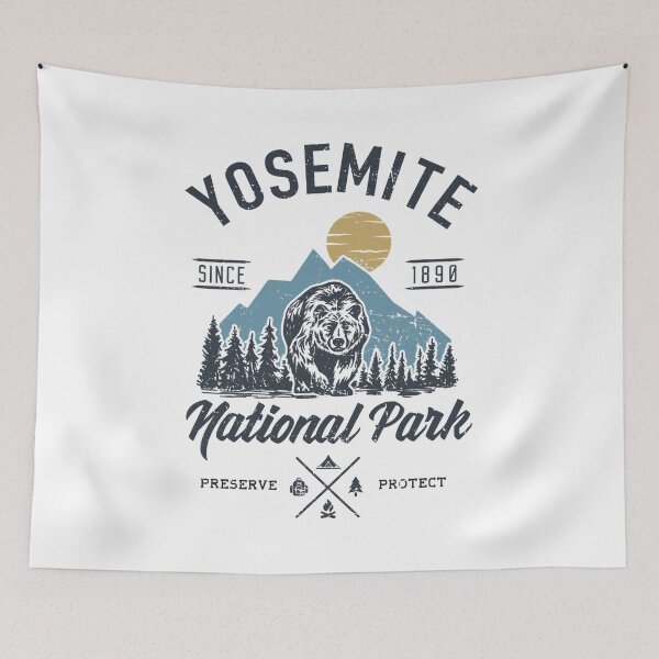 Item preview, Vintage Retro Yosemite National Park Hiking designed and sold by BennetJaco.