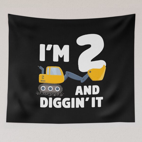 Item preview, I'm 2 And Diggin' It Construction Truck 2nd Birthday Boy 2 Two Year Old Excavator designed and sold by MalloWilli.