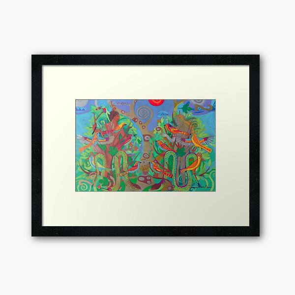Two Trees and Fig Leaves in the Garden of Desire Framed Art Print