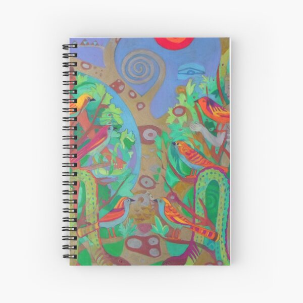Two Trees and Fig Leaves in the Garden of Desire Spiral Notebook