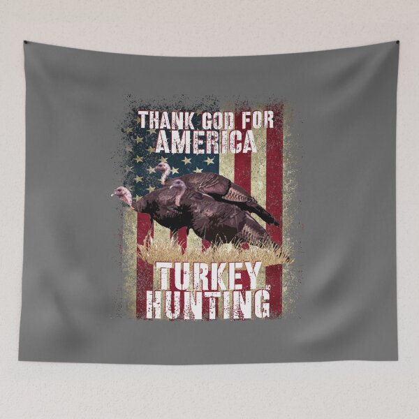 Item preview, Thank God for USA and Turkey Hunting, American Flag Turkey Hunter Design designed and sold by LifeCrush.
