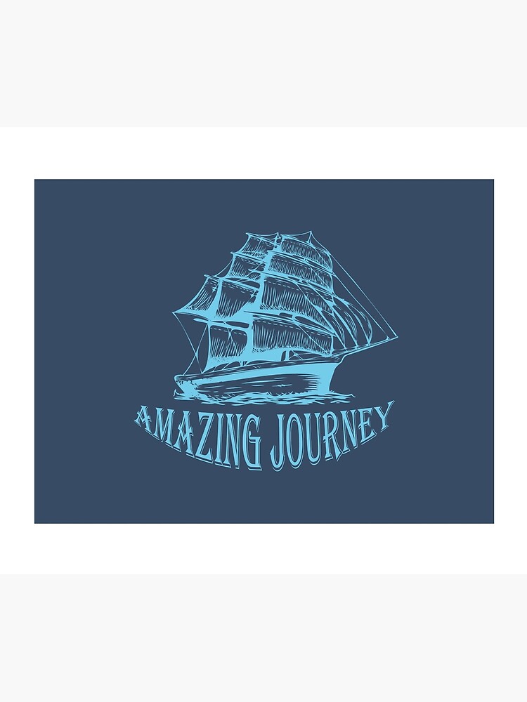 Amazing Journey Creative Blue Color Ship Art Work by designsprime1