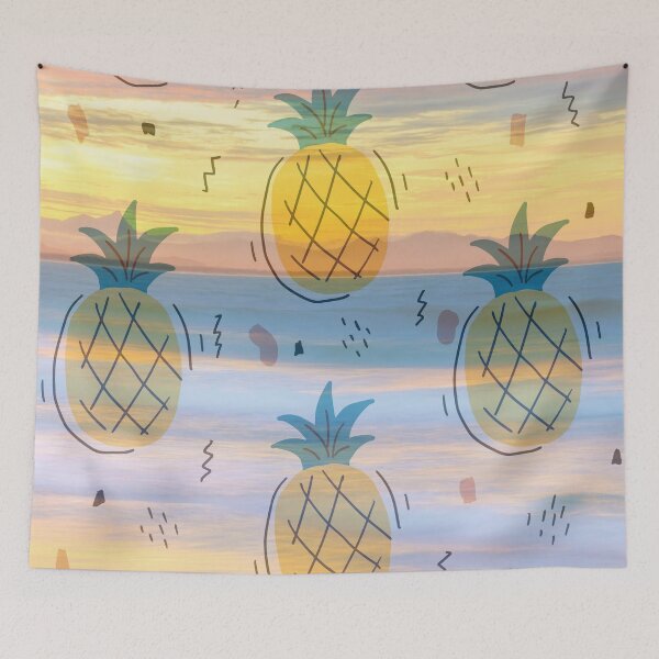 Item preview, summer beach sunset pineapple pattern designed and sold by Beeroclock.