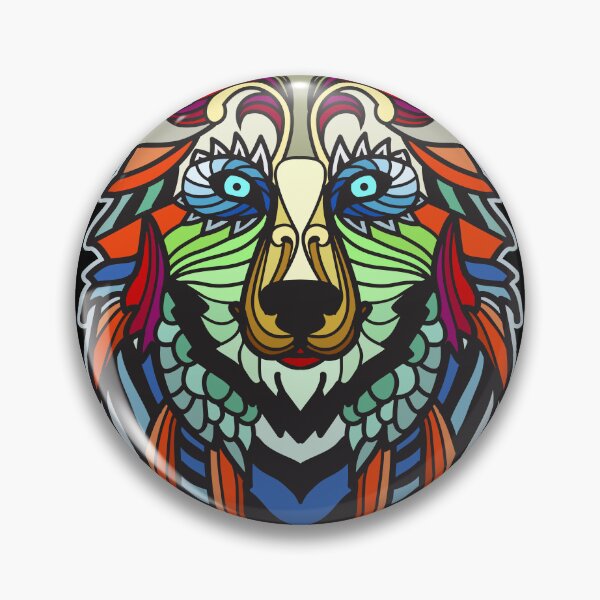 Item preview, Zentangle® inspired colorful wolf designed and sold by Lolly's Lane Shoppe.