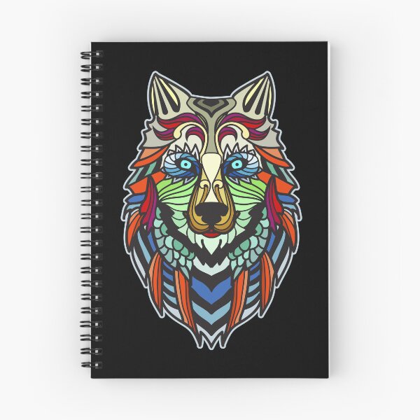 Item preview, Zentangle® inspired colorful wolf designed and sold by Lolly's Lane Shoppe.