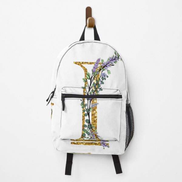 Item preview, The Alphabet | The letter “I” | romantic Eucalyptus and Lavender floral illustration | floral Monogram | gold glitter alphabet designed and sold by hollycooper.
