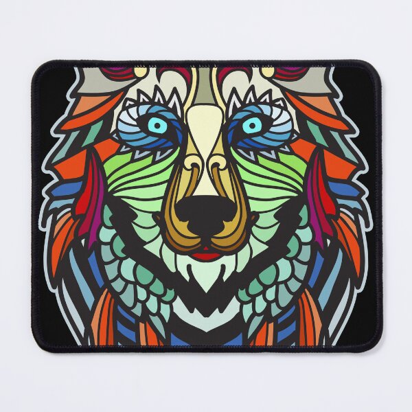 Item preview, Zentangle® inspired colorful wolf designed and sold by Lolly's Lane Shoppe.