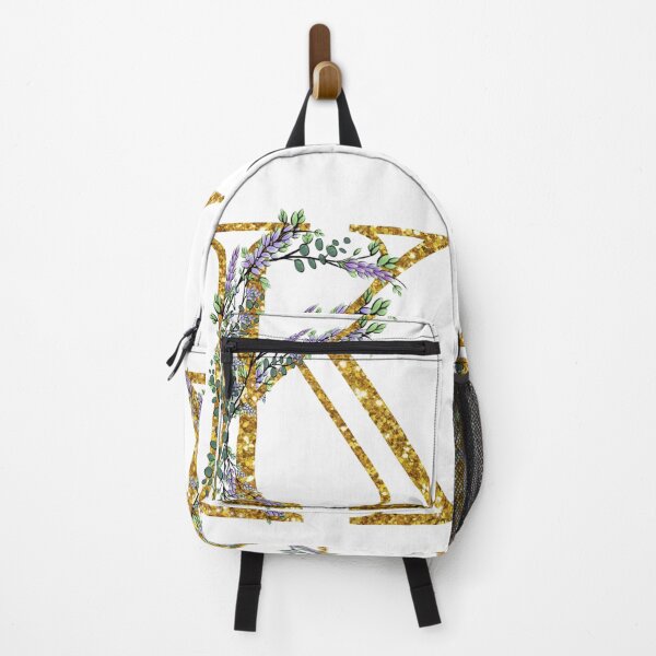 Item preview, The Alphabet | The letter “K” | romantic Eucalyptus and Lavender floral illustration | floral Monogram | gold glitter alphabet designed and sold by hollycooper.