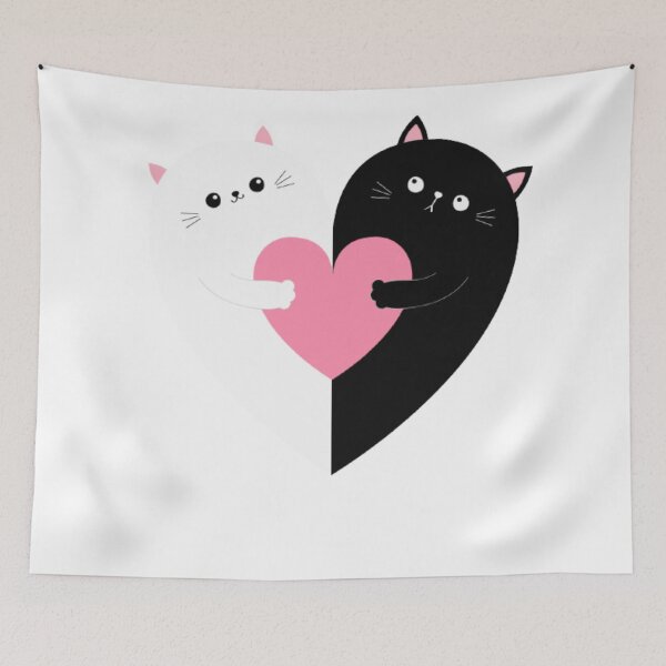 Item preview, cat black and white loves designed and sold by Lofi8Store.