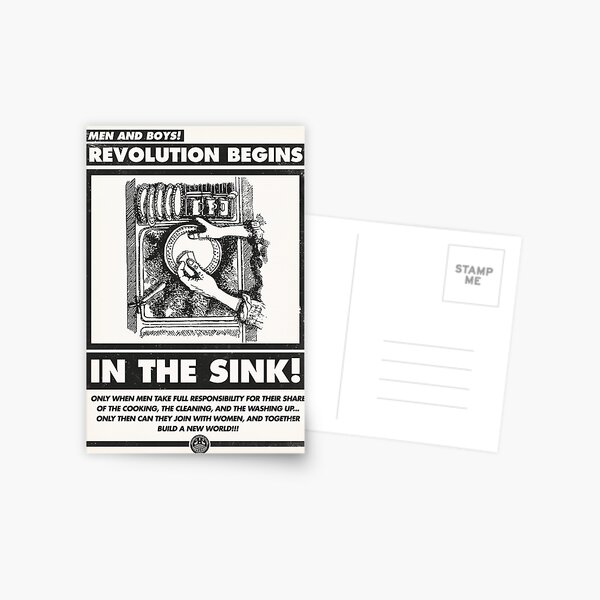 Item preview, Men and Boys: Revolution Begins in the Sink! (IWW Vector Recreation, Proceeds to IWW) designed and sold by Kounter Propos.