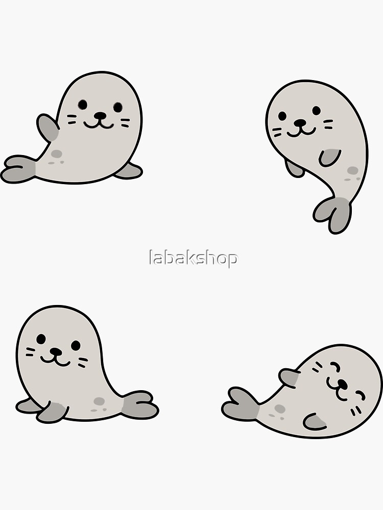 "baby seal, grey seal, seals" Sticker for Sale by Redbubble