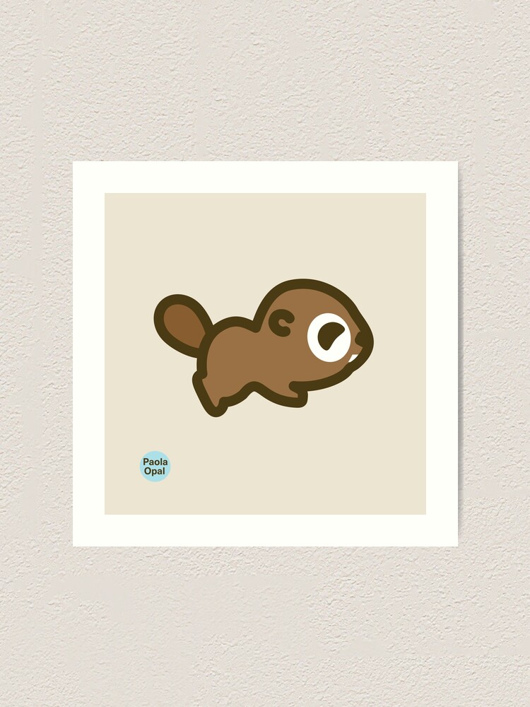Thumbnail 1 of 3, Art Print, Bitsy the Beaver from the Simply Small Series designed and sold by PaolaOpal.