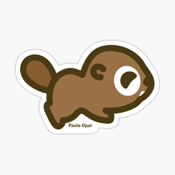 Bitsy the Beaver from the Simply Small Series Glossy Sticker