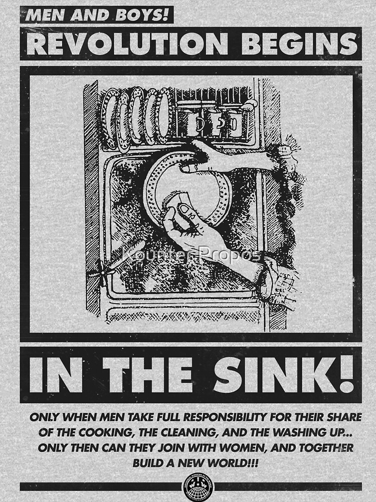 Men and Boys: Revolution Begins in the Sink! (IWW Vector Recreation, Proceeds to IWW) by kounterpropos