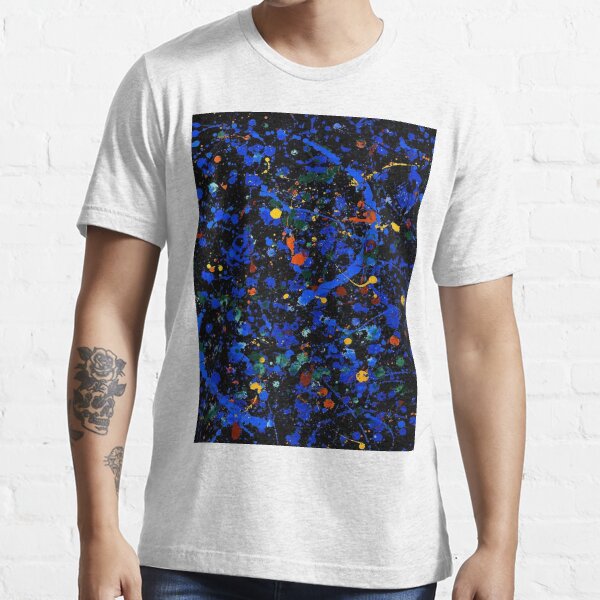 "Jackson Pollock blue abstract art, pattern design, Jackson Pollock," T