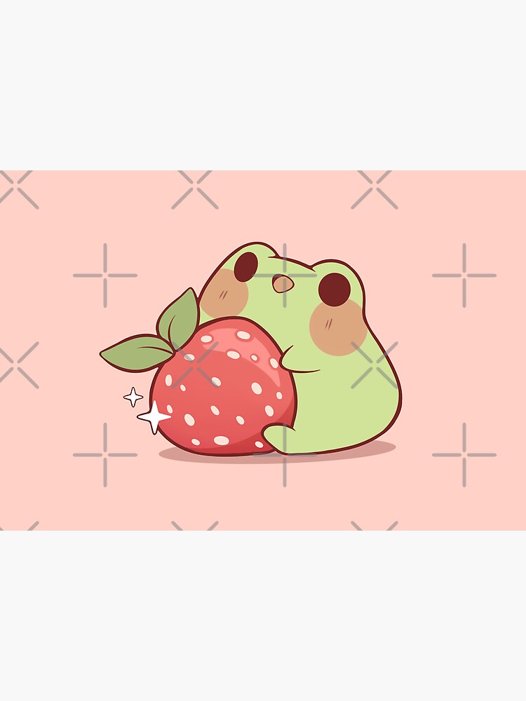 Frog with strawberry by Rihnlin