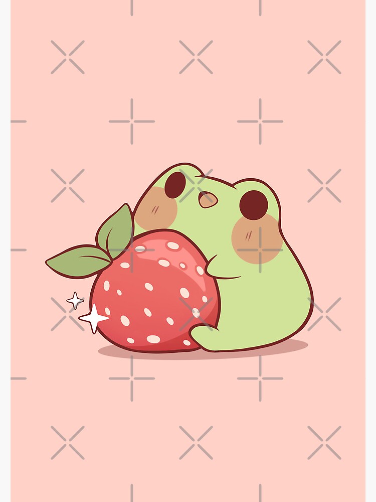 Frog with strawberry by Rihnlin