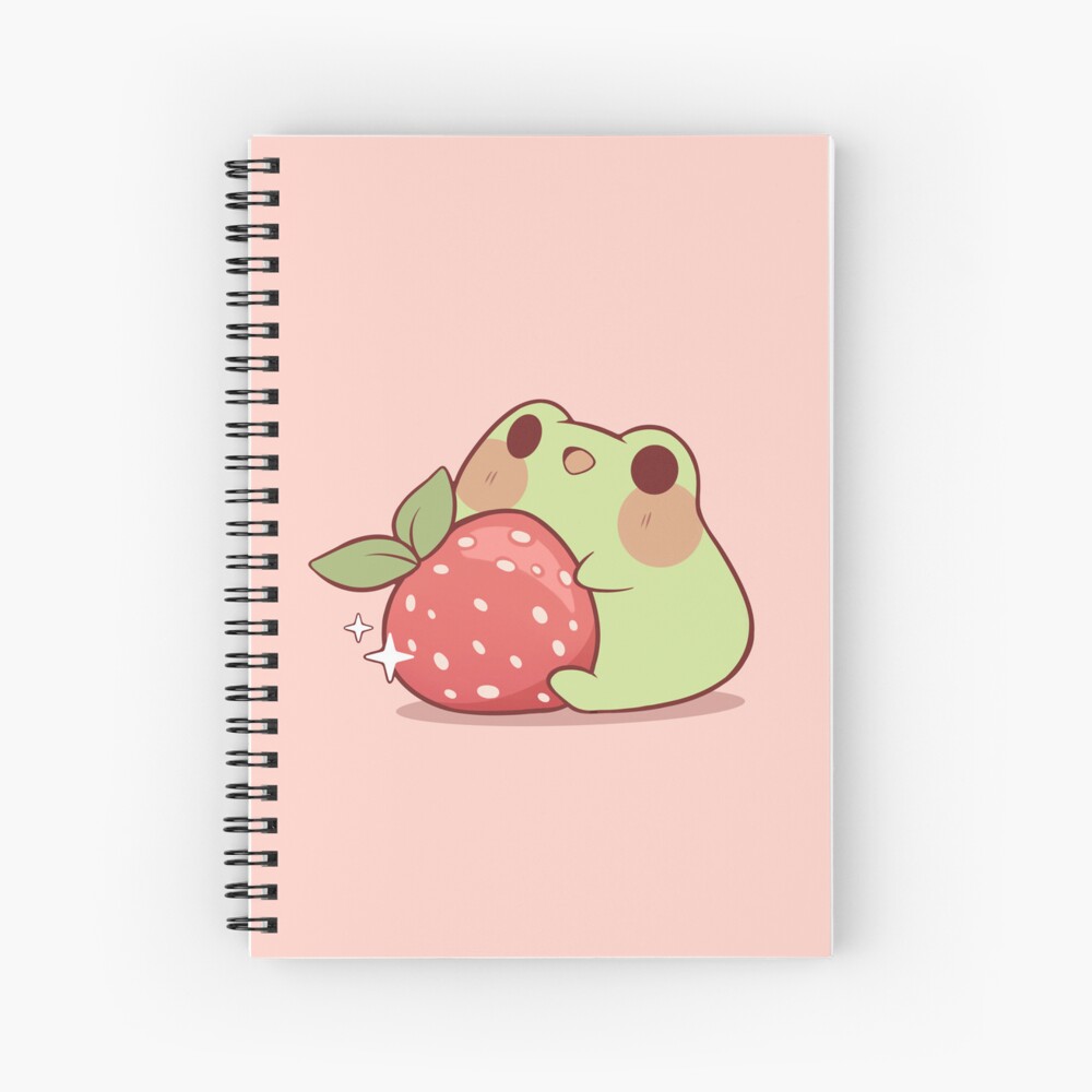 Frog with strawberry Spiral Notebook