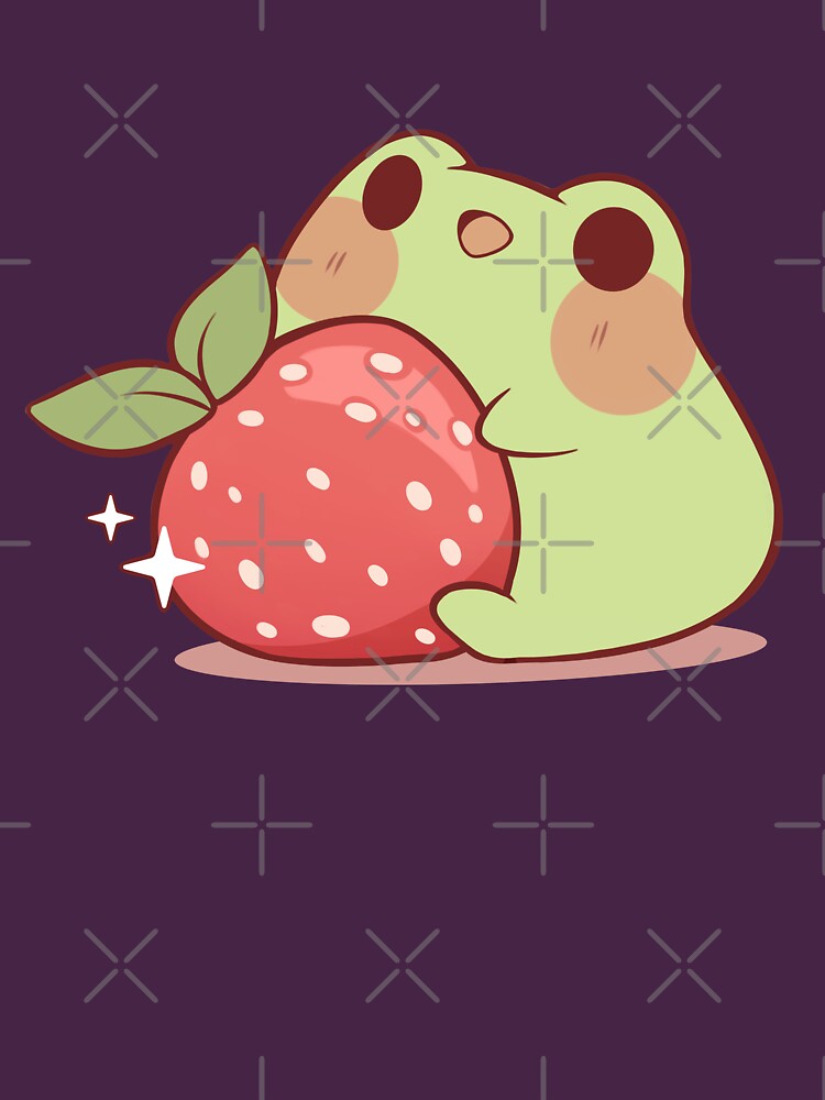 Frog with strawberry by Rihnlin
