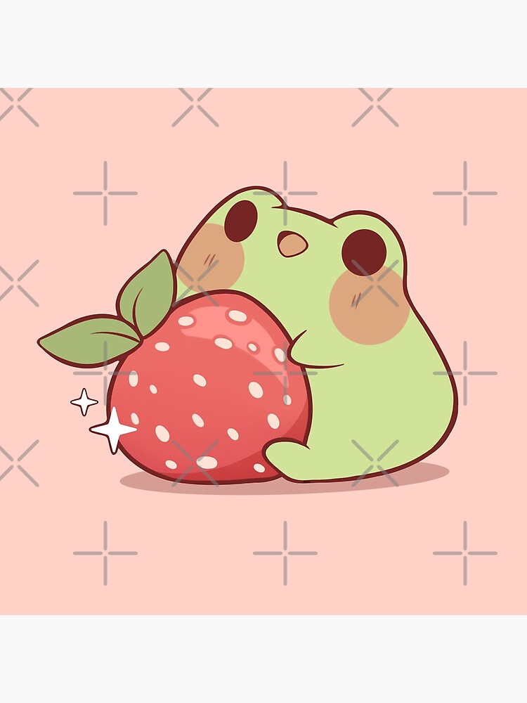 Frog with strawberry by Rihnlin