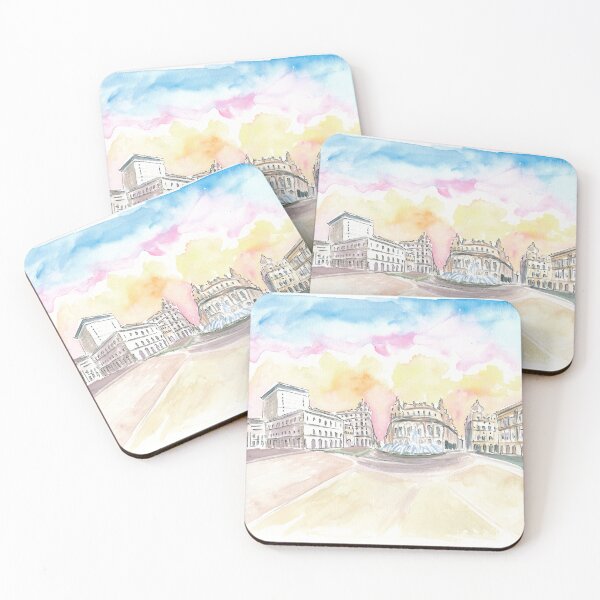 Item preview, Genoa Italy Main Square Piazza at Sunrise designed and sold by artshop77.