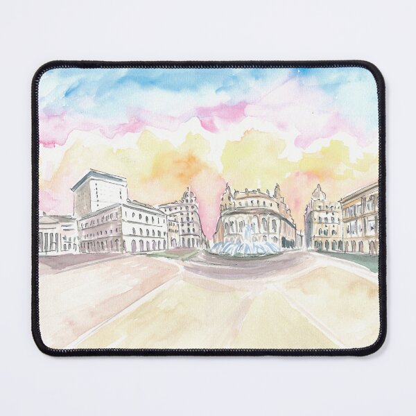 Item preview, Genoa Italy Main Square Piazza at Sunrise designed and sold by artshop77.