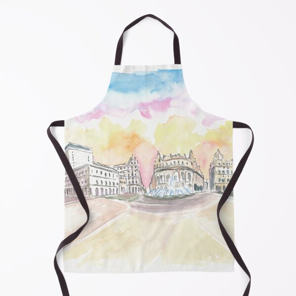 Item preview, Genoa Italy Main Square Piazza at Sunrise designed and sold by artshop77.