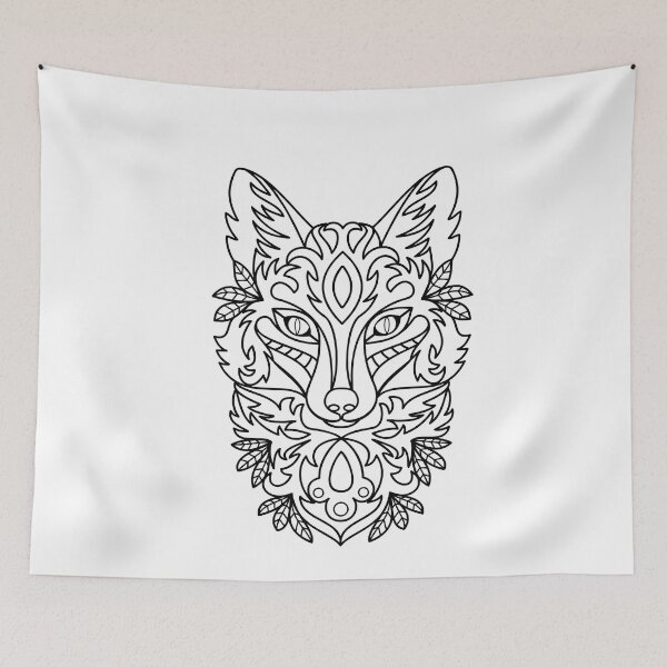 Item preview, Floral black fox designed and sold by Sam Artist.