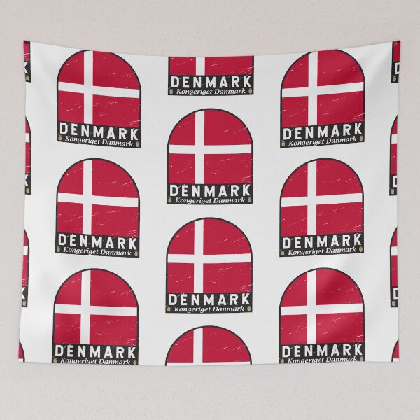 Item preview, Denmark Flag Emblem Distressed Vintage designed and sold by KrisSidDesigns.