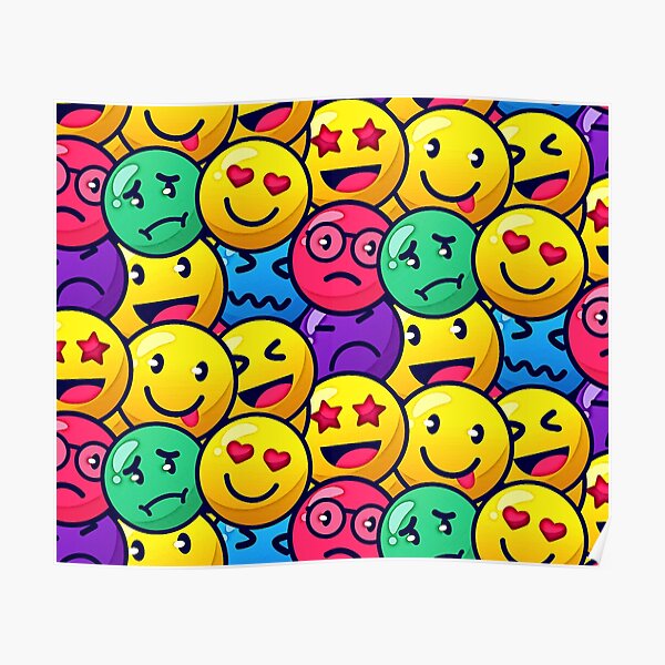Smiley Face Emoticons Poster For Sale By Gratulacje Redbubble