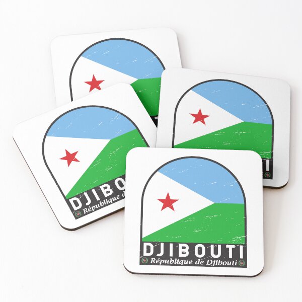 Item preview, Djibouti Flag Emblem Distressed Vintage designed and sold by KrisSidDesigns.