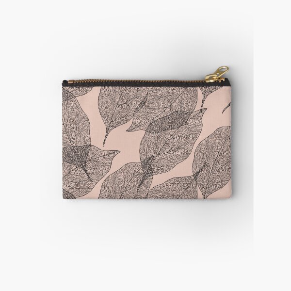 Item preview, Pattern with textured linear leaf on beige background. Outline transparent leaves designed and sold by hmorena.