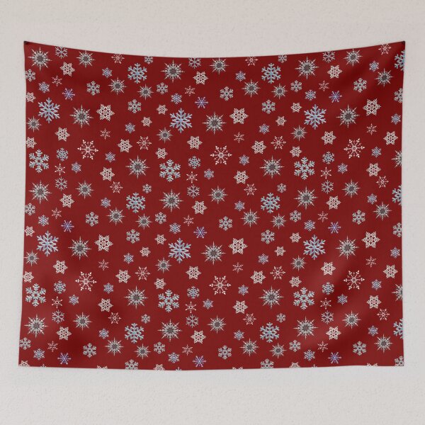 Item preview, Snowflakes on red background, regular grid. Small flakes designed and sold by imyournightmare.